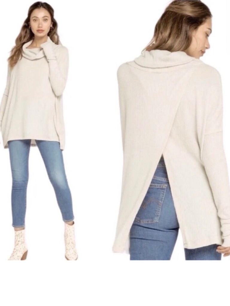 Free People Juicy Long Sleeve Waffle Top In Stone Cold